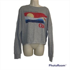 Coke catch the wave cut off sweatshirt XL